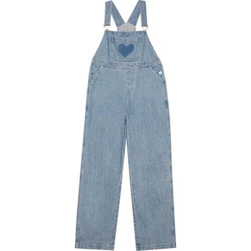 Spring Women Jeans Pants Harajuku Overalls New Womens Loose Sweet Style Trousers Straight Wide-Leg Denim Pant 2112810