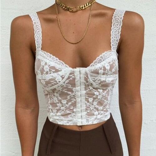 Women Sexy Push Up Bra 2021 New Fashion White Lace Strap Bralette Breathable Comfortable Front Buckle Underwear Sport Halter Top