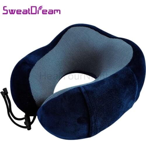 1PC New U Shaped Travel Pillow Car Memory Foam Pillows Neck Pillow Support Headrest Cushion Soft Nursing Cushion Black Gray