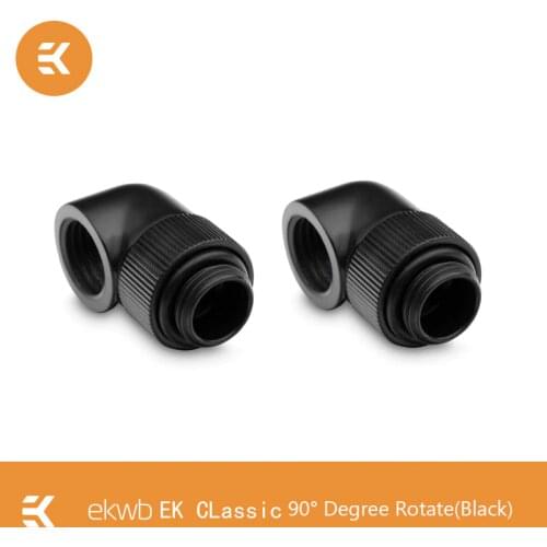 2PCS EKWB Classic Series 90 Degree Rotary Dapter Fittings With G1/4" Liquid Loop Elbow Silver, Black,Black Nickel
