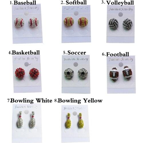 2019 Dropshipping Fashion Gym Sport Softball Pave Charm Drop Earring Softball Player Gft Jewelry