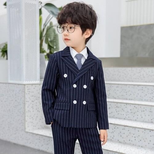 2021 Flower Boys Japan Style Jacket+Pants 2PCS Wedding Suit Kids Formal Clothing Set Children Prom Performance Dress Costume