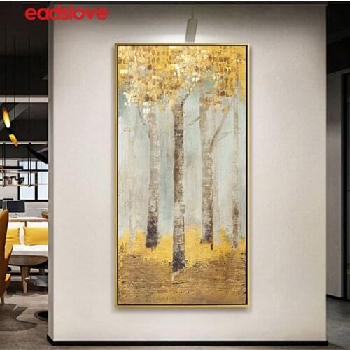 Large size DIY 5D Diamond painting Abstract Golden Rich Tree diamant painting Full Mosaic diamond Embroidery rhinestone