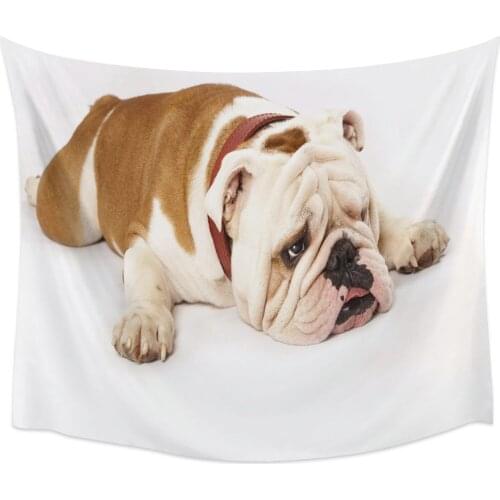 Bull Dog Sad Funny Dog Wall Tapestry Home Wall Decor Tapestry Cover Beach Towel Picnic Mat Yoga Mat