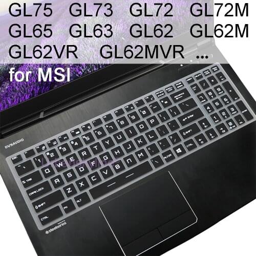 Keyboard Cover for MSI GL75 GL73 GL72 GL72M GL65 GL63 GL62MVR GL62M GL62VR GL62 Leopard Clear Silicone TPU Gaming Laptop Skin 15