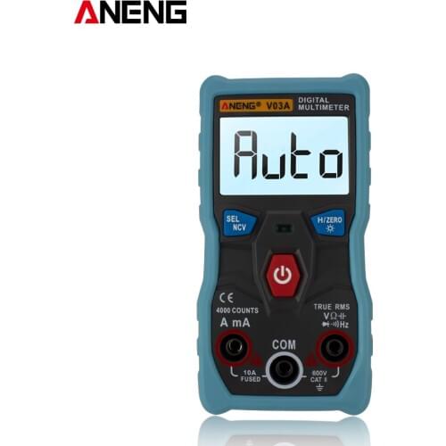 V03A Digital Multimeter 4000 Counts True RMS Mini Auto Range Backlight Resistance AC/DC Voltage Capacitor Tester Meter
