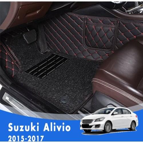 For Suzuki Alivio 2015 2016 2017 Luxury Double Layer Wire Loop Car Floor Mats Auto Interiors Carpets Accessories Foot Pads