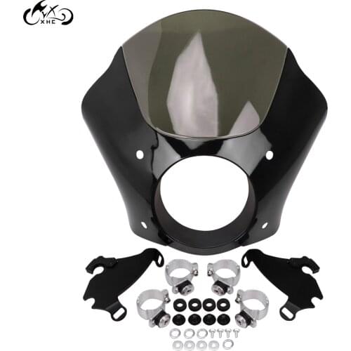 Smoke Windshield Gauntlet Headlight Headlamp Fairing With Mounting Hardware For Harley Sportster 883 1200 Iron 883 72 Low XL883L