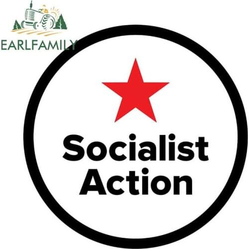 EARLFAMILY Socialist Action Car Sticker Window Bumper Accessories Creative Graphics Car Wrap Decals Auto Motorcycle Decoration