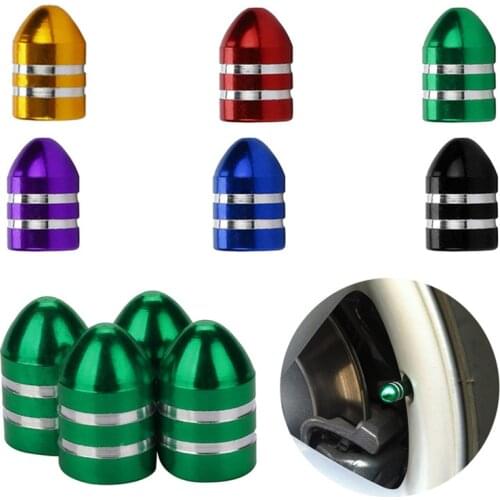 4Pcs Creative Motorcycle Aluminum Bullet Auto Car Tyre Valve Caps Motorbike Wheel Tire Valve Caps Car Bling Accessories Tire Cap