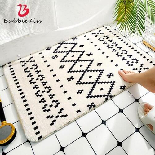 Bubble Kiss Bathroom Mat Toilet Absorbent Soft Comfortable Non-Slip Carpet Doormat Bedside Decor Foot Pad Household Entrance Rug