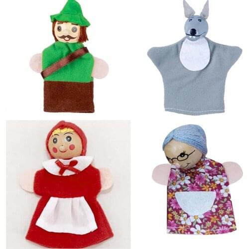 Hot Little Red Riding Hood Finger Puppets Baby Educational Toy Kawaii Christmas Gifts Wholesale 4 Pcs/set Puppet Learning Toys#L