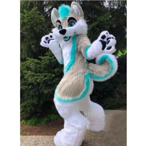 Factory Direct Sell Grey Dog Fursuit Mascot Costume Fancy Dress Cosplay All Sizes Brand New Complete Suit