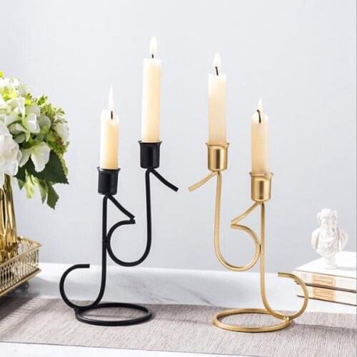 Metal musical note wrought iron candle holder Western restaurant hotel desktop romantic candlelight dinner wedding decoration pr