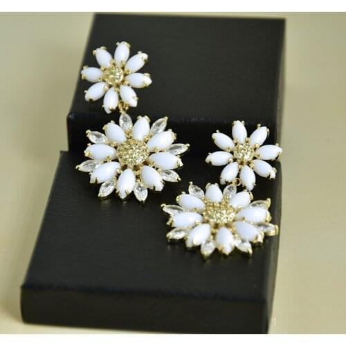 LONDANY European and American fashion popular small fresh flower earrings student gift sun flower long earrings