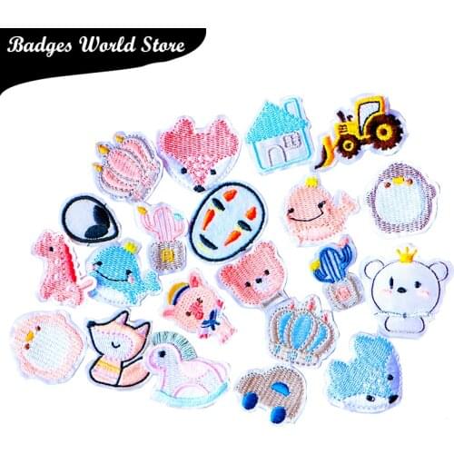 Cartoon Decorative Patch Alien Anime Cute bear car icon Embroidered Applique Patches For DIY Iron on Badges on clothes Stickers