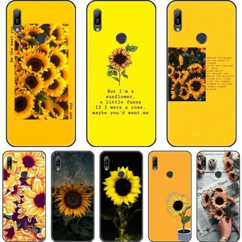 Soft Phone Case Silicone For Huawei Y9 Y7 Y6 Pro Prime 2019 Yellow Sunflower Flower Soccer Back Cover For Huawei Y5 Y6 Y7 2019