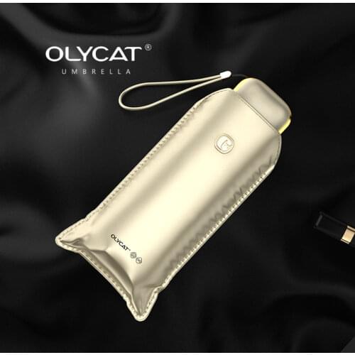 Olycat New design Clear Umbrella Mini Pocket Flat Portable Girls Umbrellas Rain Women Sun UV Parasol Umbrella Kids Windproof