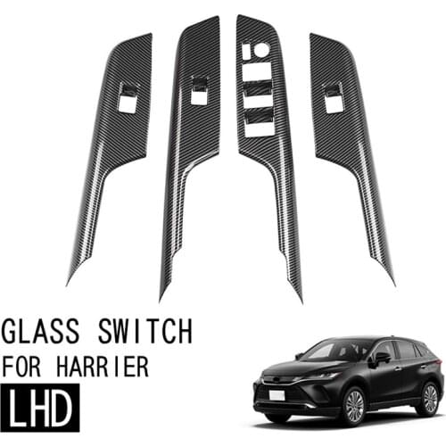 Car Window Glass Lift Panel Glass Window Lift Switch Decorative Cover for Toyota Harrier 2020 Hand Drive