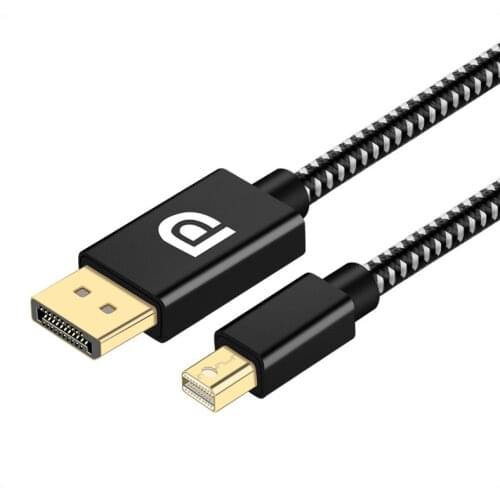 New MiniDP to DP transfer cable lightning port 4K high-definition aluminum shell gold-plated large DP cable