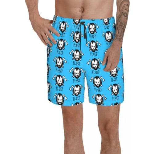 Beach Floki Face With Tomahawks Bjorn,Nordic,Lagertha Breathable Quick Dry Funny Geek Male Shorts