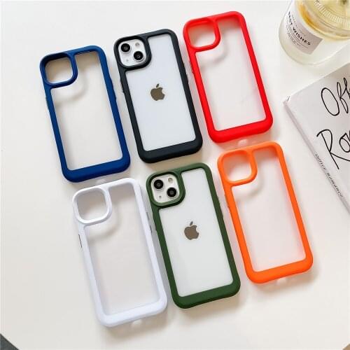 For IPhone 12 Pro Max Case Armor Anti Shock Clear XR 7 8 Plus Silicone Luxury Transparent Impact Phone Cover for IPhone 11 SE X
