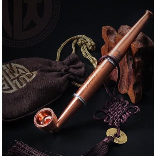 Retro Brass Tobacco Pipes Portable Smoking Pipe Herb Tobacco Pipe Grinder Smoke Mouthpiece Cigarette Holder