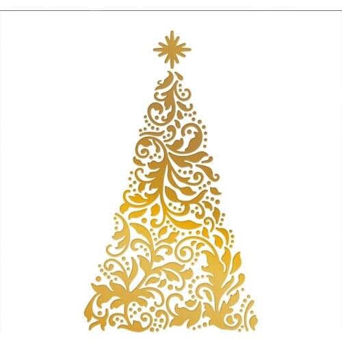 Christmas Tree Metal Hot Foil Plates New 2019 for DIY Scrapbooking Letterpress Embossing Cards Making Crafts Supplies