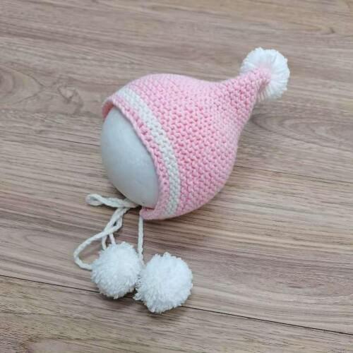 Don&Judy Pink Green Newborn Photography Props Knit Newborn Hat Baby Photo Studio Photography Props Cap Baby Photography Props