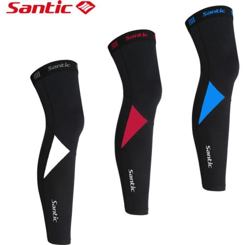 Santic Men Cycling Leg Warmers MTB Bike Bicycle Leggings Running Warm Cycle Basketball winter Sports Tights Asian size K8ME023