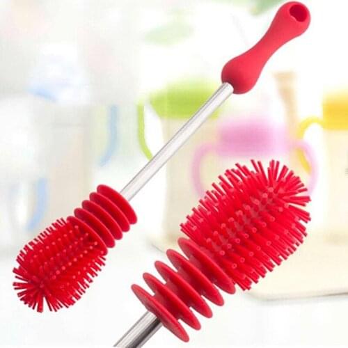 New Useful Milk Feeding Bottle Cleaning Brush Baby Bottle Brushes Nipple Pacifier Tube Silicon Brushes Kids