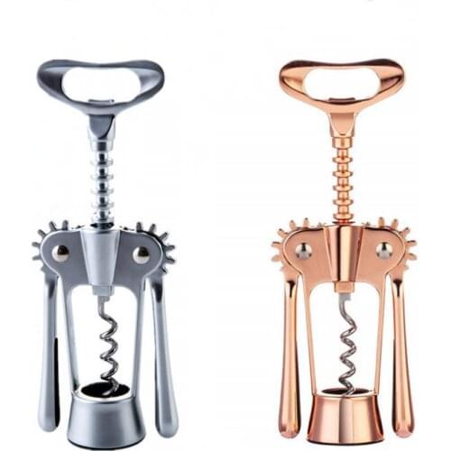 30pcs Rose Gold Silver Wing Corkscrew Wine Opener Wine Bottle Opener Zinc Alloy Home Bar Openers Kitchen Tool SN3336