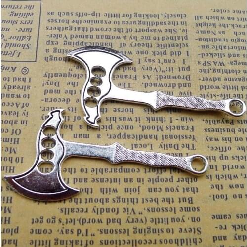 Newest 5Pcs 28*58mm Antique Silver Color Axe Tools Charms Tibetan Necklace Keychain Pendant For DIY Jewelry Making Findings