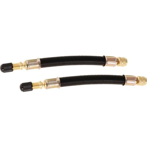 2 Pieces 14cm Tire Tyre Valve Extension Adapter Twin Wheel With Dust Cap