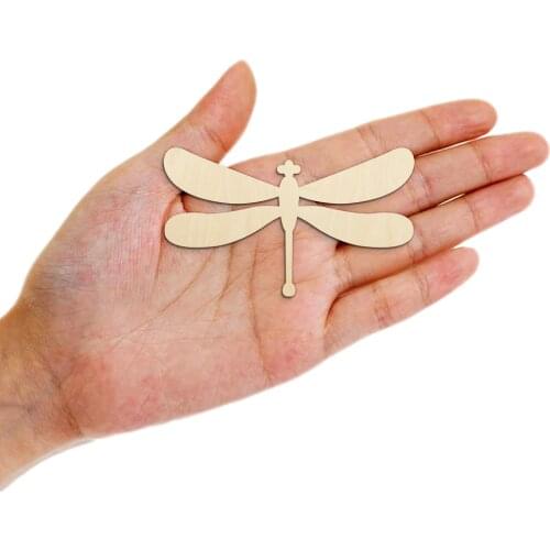 10pcs Wooden Dragonfly Shapes Wood Dragonflies Embellishment Craft Decoration Gift Decoupage Wood Sign Art