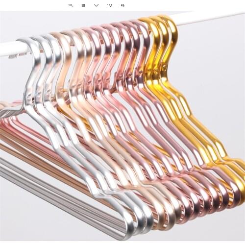 10PCS Adult Clothing Hanger Non-slip Coat Pants Hanger Strong Household Clothes Organizer Shelf Metal Anti-skid Drying Rack 5PCS