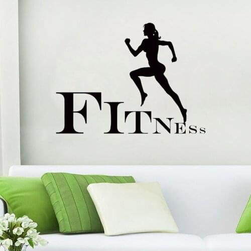 Running Sport Wall Sticker Jogging Fitness Gym Vinyl Wall Decal Fitness Step Cool Art Mural Decoration Wallpaper Poster