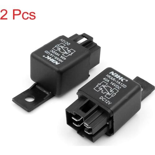 X Autohaux Black Car Automotive Truck Motor 12V 40A 4 Pin Spst Relay 2 Pcs