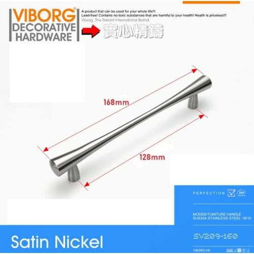 1 piece)VIBORG Deluxe 128mm Solid 304 Stainless Steel Modern Kitchen Cabinet Cupboard Door Handle Pulls Drawer Pull Handles