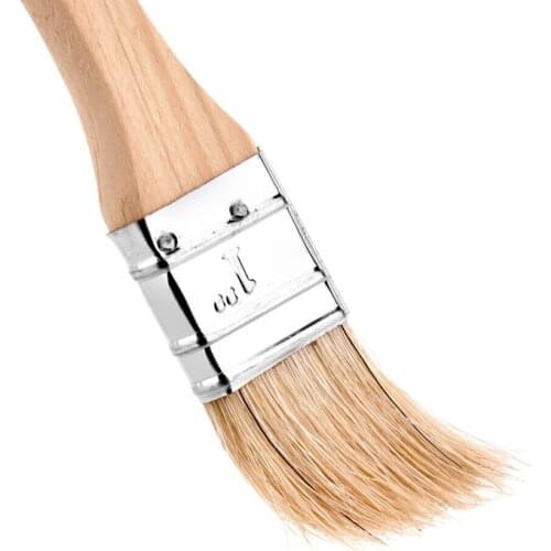 2pcs Portable Natural Bristle Pastry Brush Kitchen Oil Brush BBQ Marinade Brush