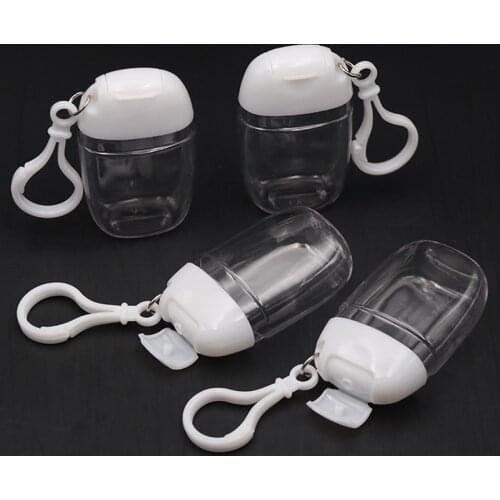 30ml Portable Spray Bottle Separate Bottling with Key Ring Hook Travel Refillable Empty Transparent Bottle Alcohol Containers