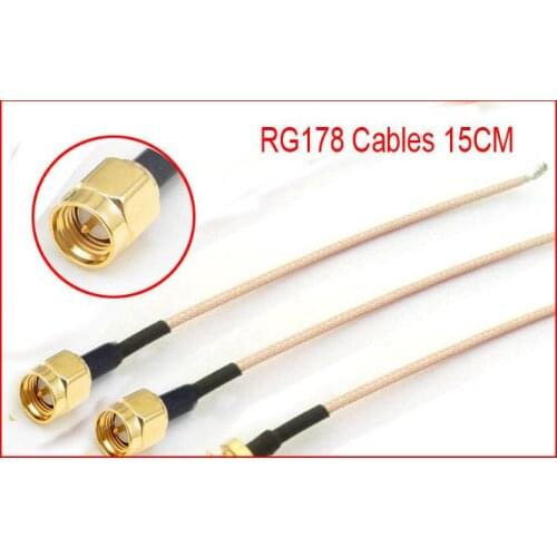 30PCS Copper RF SMA Male plug Straight Crimp RG178 Cables 15CM Crimpers DIY