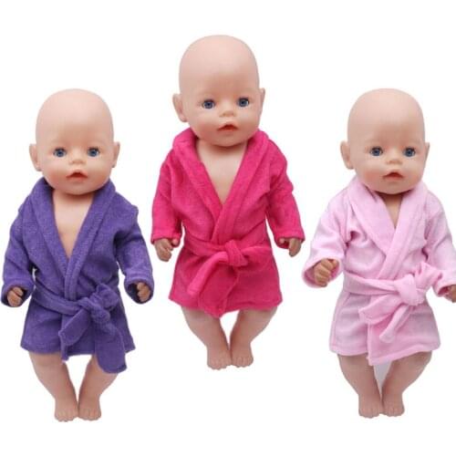 43 Cm Boy American Dolls Clothes Pink Bathrobe Taekwondo Suit Dress Neworn Baby Toys Accessories Fit 18 Inch Girls Doll f260