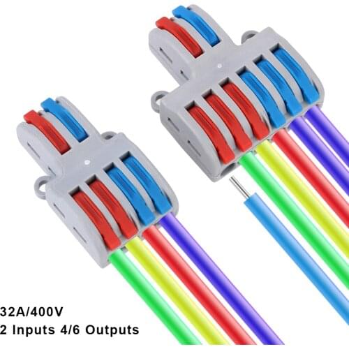 5Pcs SPL-42/62 Quick Splitter Wire Connector Push-in Conductor Terminal Block Wiring Cable Connectors Universal