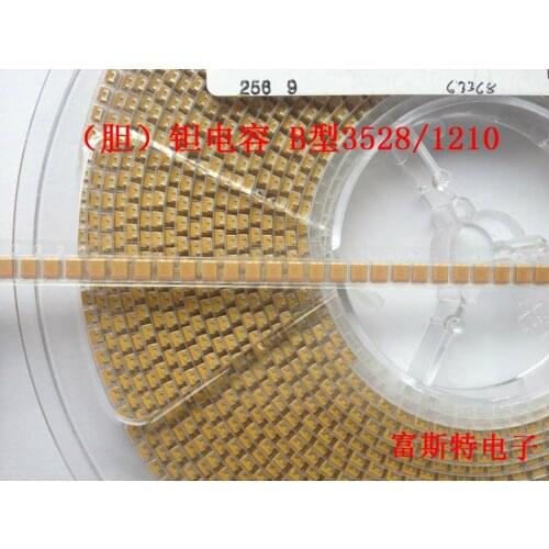 500PCS/LOT SMD Tantalum Capacitors 336A 33UF 10V B Type 3528 1210 Tantalum Capacitor Yellow Polarity Capacitor