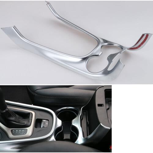 Auto Car Interior Console Gear Shift+Water Cup Holder Frame Panel Cover Sticker Fit For Cherokee 14