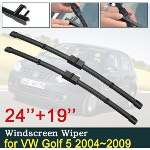 Car Wiper Blade for Volkswagen VW Golf 5 MK5 Golf V Rabbit 1K GTI 2004~2009 Front Windscreen Windshield Wipers Car Stickers