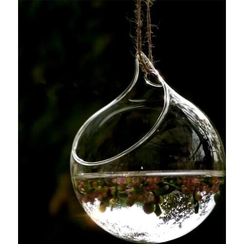 Free Shipping 2pcs/pack Diameter=8cm Glass Globe Vase Home Decoration Big Open Glass Terrarium Hanging Glass Decorative