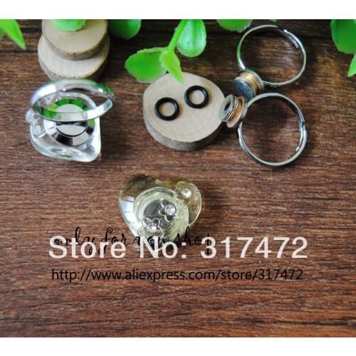 FREE SHIP! 20set/lot love rice art vial pendant with Ring DIY Vial pendant Finger Ring DIY NEW