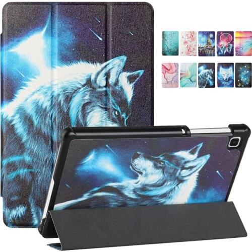 Wolf Animal Painted Tablet Funda For Samsung Galaxy Tab A7 Lite Case T220 T225 Tri-Fold Leather Case For Galaxy Tab A7 Lite 8.7